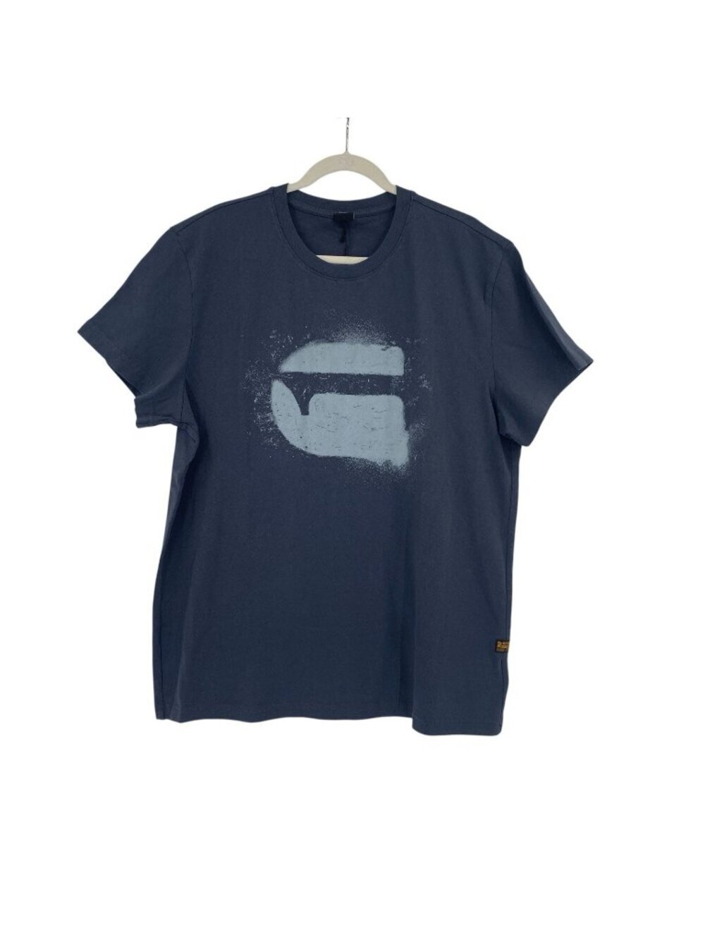 G-Star Raw Men’s XL Spray G Logo T-Shirt Jersey 2.0 in India Ink Blue